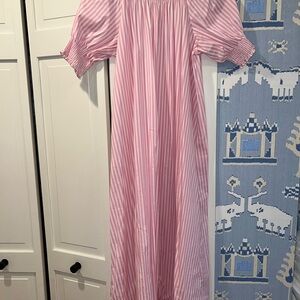 Hill House Home The Caroline Nap Dress Bubblegum Pink Stripe Size Small